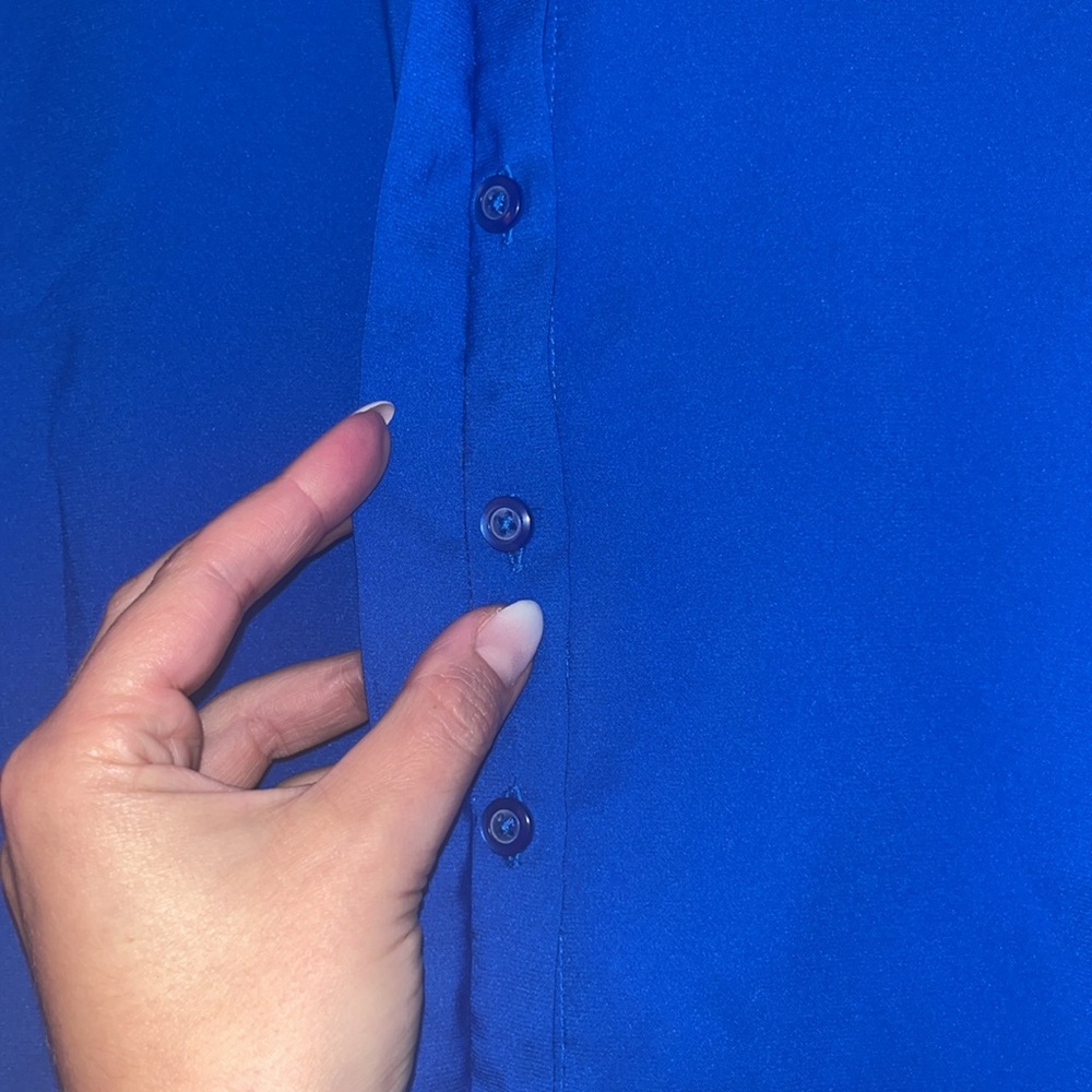 Express Blue Button-Up Shirt - Picture 6 of 8